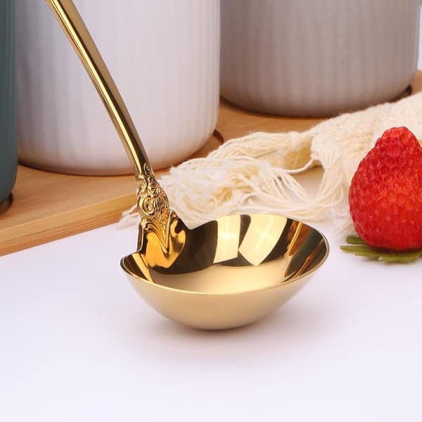 2-delat set såsslevar i rostfritt stål, guld, 1 oz. Serveringssked Stor Buffé Hem Köksslev Set