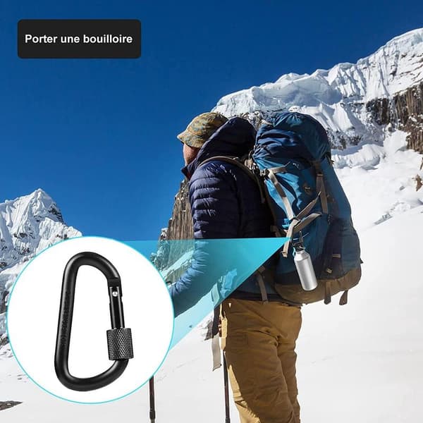 Ocean 10-pack Låsbara Karabiner i Aluminium Dörrspänne för Camping