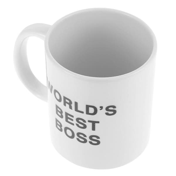 350ml Ceramic Mug Dunder Mifflin World's Best Boss Water Mug Personalized Office Coffee Mug (White)