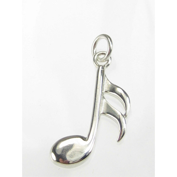 Sekstendedelsnode sterling sølv charm .925 x 1 Musiknoder charms