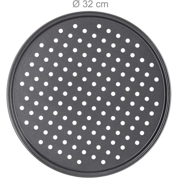 Sæt med 2 pizzabakker, runde perforerede non-stick
