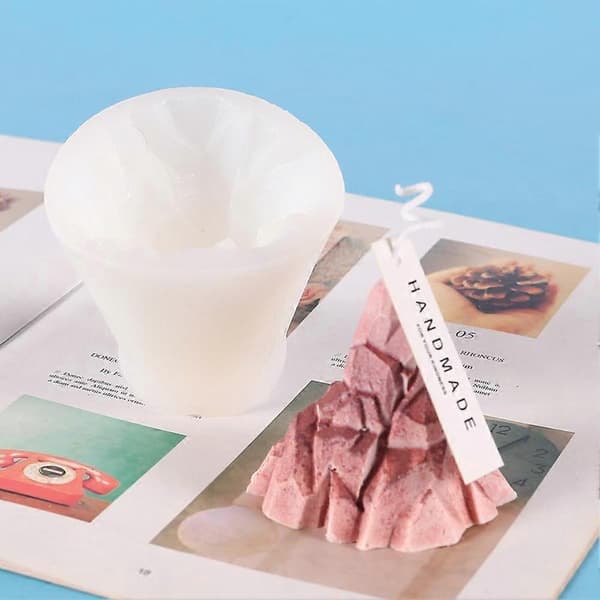 DIY Snebjerg Duftlysform, Enkelt 3D Isbjerg Silikoneform, Is Gips Epoxyform 50-2638 White