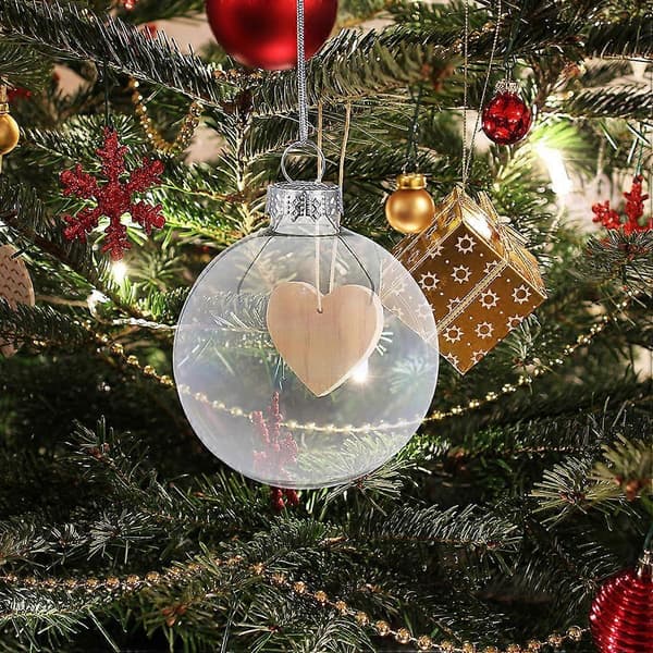 Läpinäkyvät lasiset joulukoristepallot, 4 kpl 6x6cm Transparent