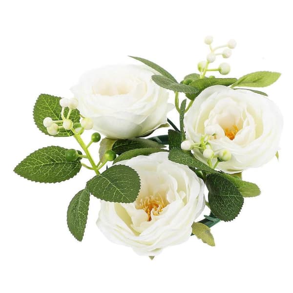 Bröllopsblommig krans ljusring bordsdekoration cirkulär plast använd 1-pack
