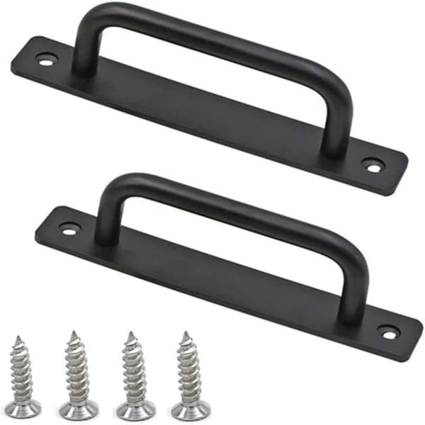 2 Pieces Black Sliding Door Handles No Punching Flush Pull