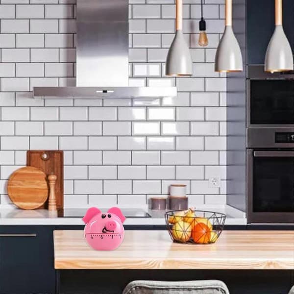 Køkken Mekanisk Timer 360° Roterende Nedtælling Høj Alarm Timer Sød til Tidsstyring Påmindelse Gris Form Manuel Tid Multicolor