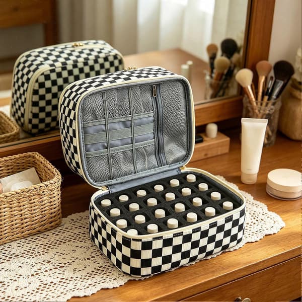Skakternet taske - Retro & smart til forfængelighed - Stilfuld Black