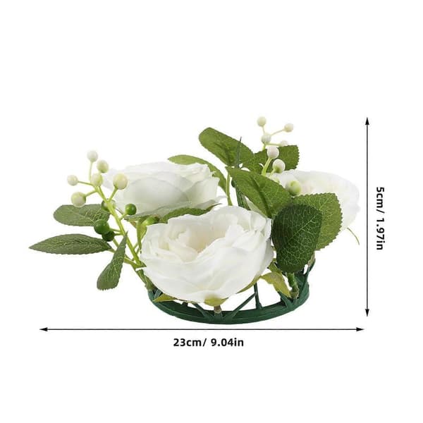 Bröllopsblommig krans ljusring bordsdekoration cirkulär plast använd 1-pack