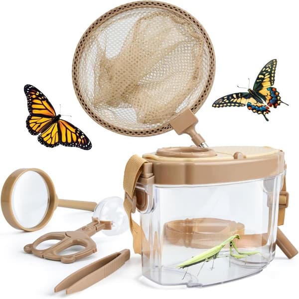 Kids Insect Catcher Kit - Complete Insect Exploration Set with Habitat, Extendable Net, Magnifying Tools, and Carrying Strap - Outdoor Adventure Gift
