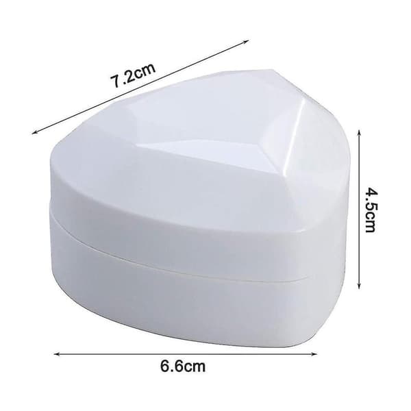 Hjärtformad ringask i sammet, smyckeskrin, organizer, myntask White
