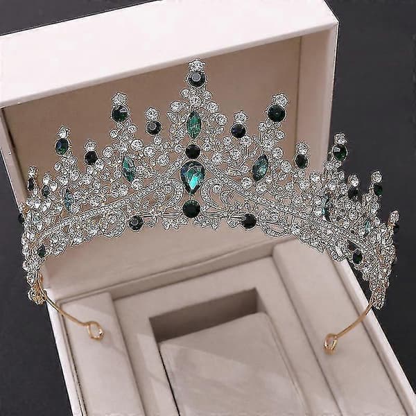 Bröllopskrona Tiara Brud Atmosfärisk Lyx Strass Bröllopsmiddag Bröllopsmodellering Krona Tw style 6