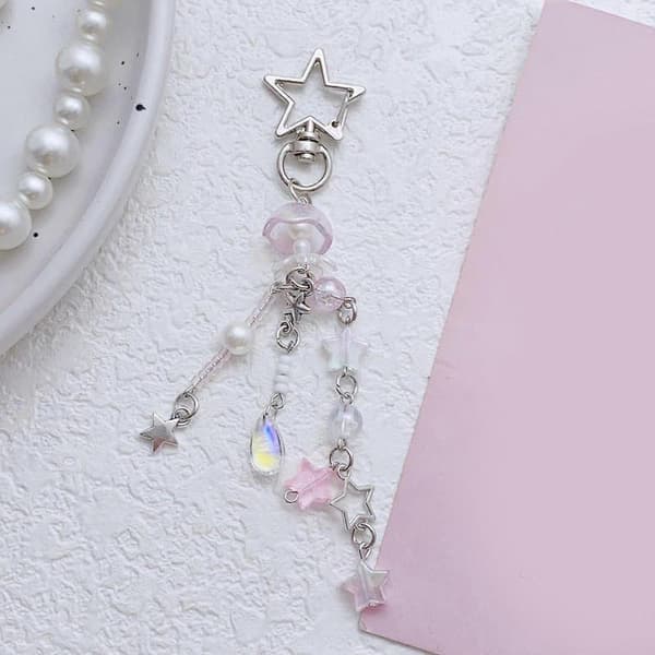 Legesyg stjerne og blomst håndlavet perle telefon charm vedhæng mode statement smykke tilbehør til tasker pung Section B