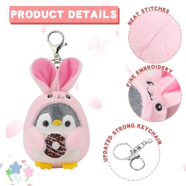1 pc Small Plush Penguin Keychain Penguin Plush Toy Pendant Handbag Backpack Classroom Gift