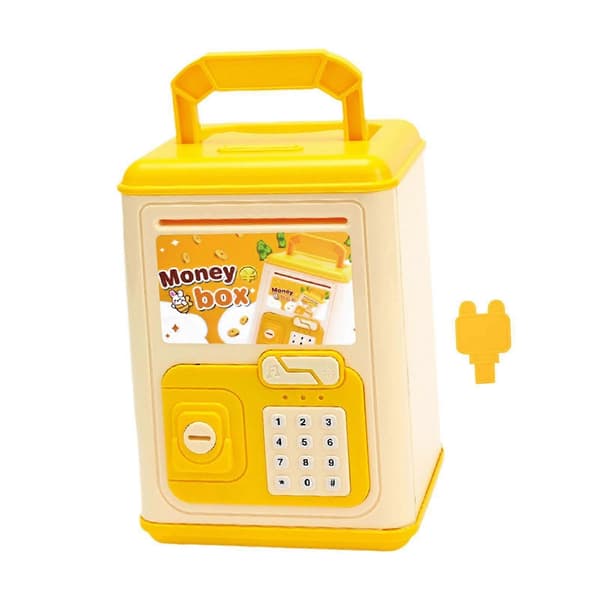 Spargris for barn Pengebesparende boks Bursdagsgave Lett ornament Multifunksjonell Yellow