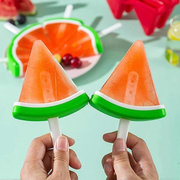 Isform - Vandmelon Blokformet Isform - Let-slip Forme Med Låg Til DIY Ispinde Cakesicles