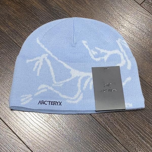 Arc'teryx Bird Head Toque Beanie Light Blue Merino Wool Knitted Winter Hat Unisex Light Blue Light blue