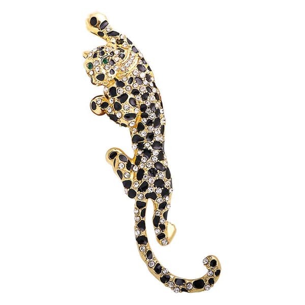 Store klatrende leopardbrosjenåler for kvinner og menn emaljedyrebrosjer