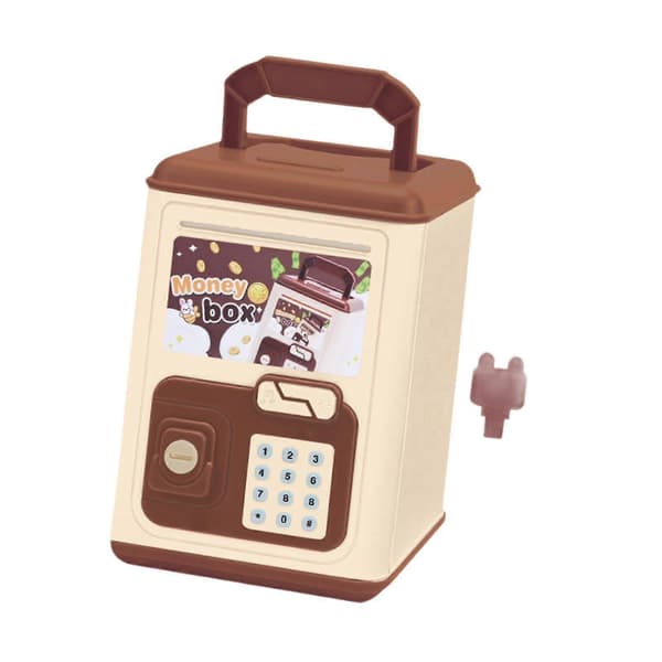 Spargris for barn Pengebesparende boks Bursdagsgave Lett ornament Multifunksjonell Brown