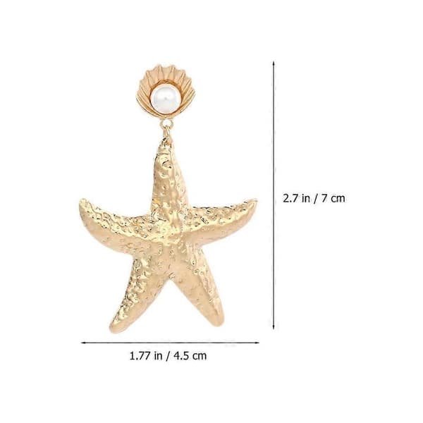 Legering Perle Øreringe Ocean Strand Øreringe til Kvinder 4 Par Golden 7x4.5cm