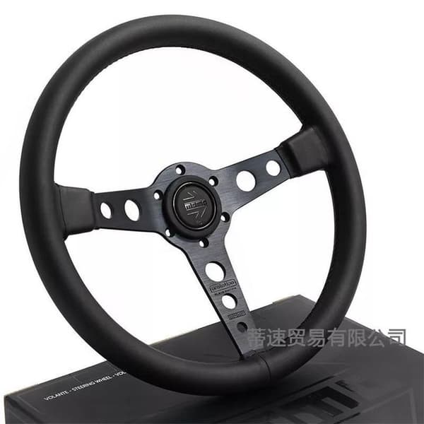Til MOMO Prototipo P5 Black Edition 350mm Rat Ægte Læder