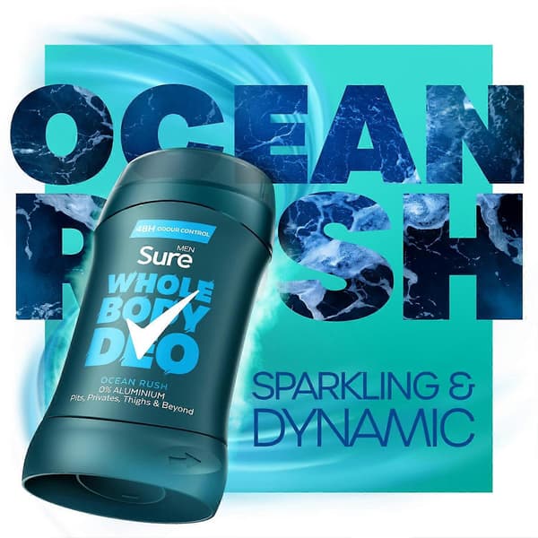 Deodorantstift for menn Ocean Rush med 48 timers luktkontroll 50 ml, 3-pakning