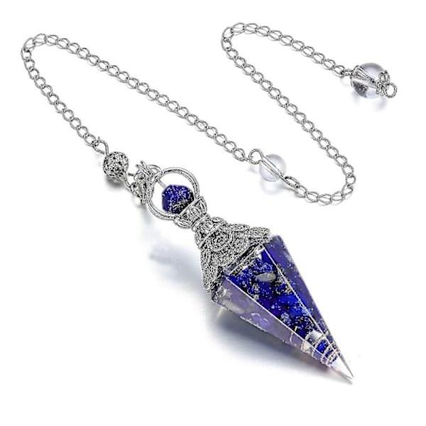 Chakra Crystal Pendulum Hexagonal Reiki Healing Crystal Point Gemstone Dowsing Pendulum (Chakra)