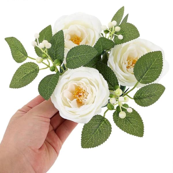 Bröllopsblommig krans ljusring bordsdekoration cirkulär plast använd 1-pack
