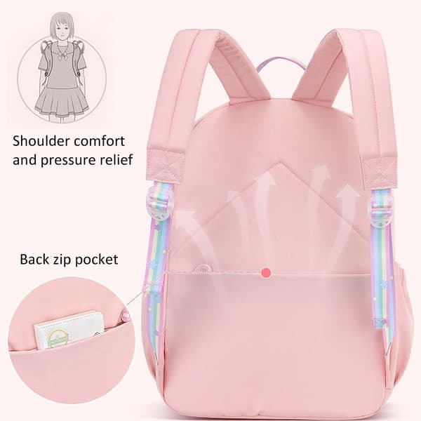 Children's School Backpack, Cute Aesthetic Waterproof Backpack Blue-FS- Blue Blue L