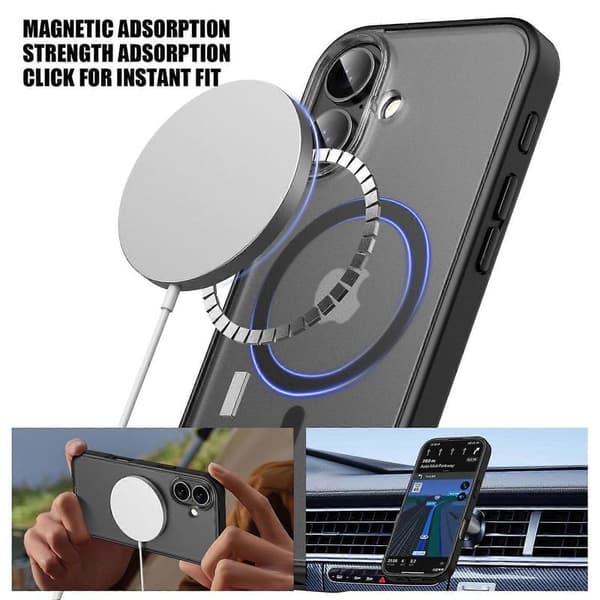 Tech-Protect iPhone 16 Skal MagSafe MagSlim Matt Svart