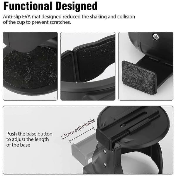 2 stk Bilkoppholder Bil Luftventil Koppholder Bil Drikkeholder Justerbar Ventilasjonskoppholder