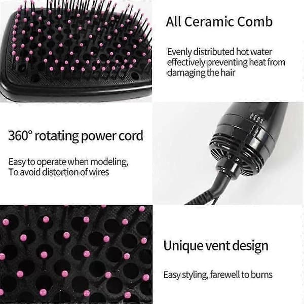 Comfort Comb Multi Hårføner, 2-i-1 Hårfønerbørste og Rettetangbørste red UK Plug