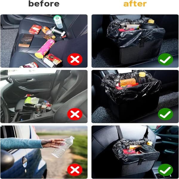 Car Trash Can, Car Garbage Can for Order, Hanging Leak-Proof Trash Can