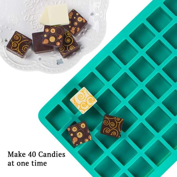 Godisforme Silikone Chokoladeforme 40-hullers Firkantet Bageform