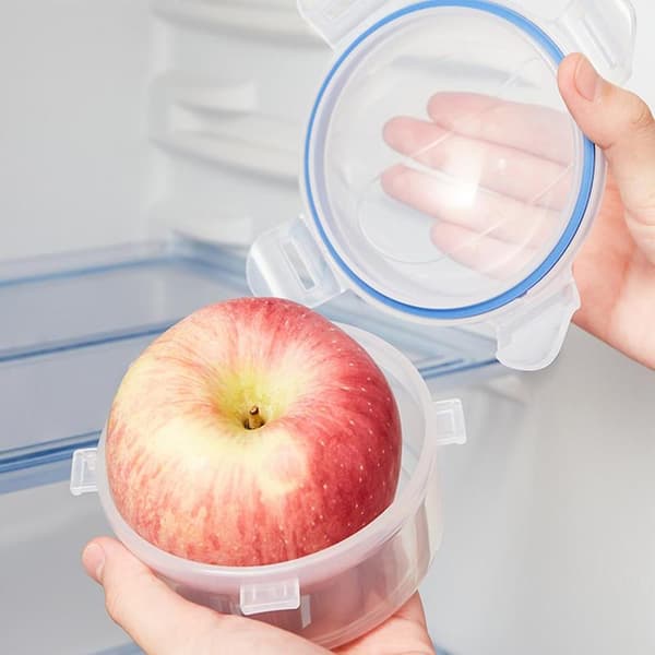 Apple Shaped Fruit Storage Box Transparent PP Food Grade Refrigerator Storage Box Kitchen Gadget