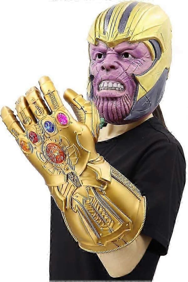 LED Lysende Infinity Gauntlet Thanos-hanskene med avtakbare magnetiske Infinity Stones