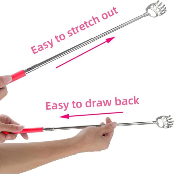 Bear Paw Shaped Telescopic Back Scratcher Retractable Stainless Steel