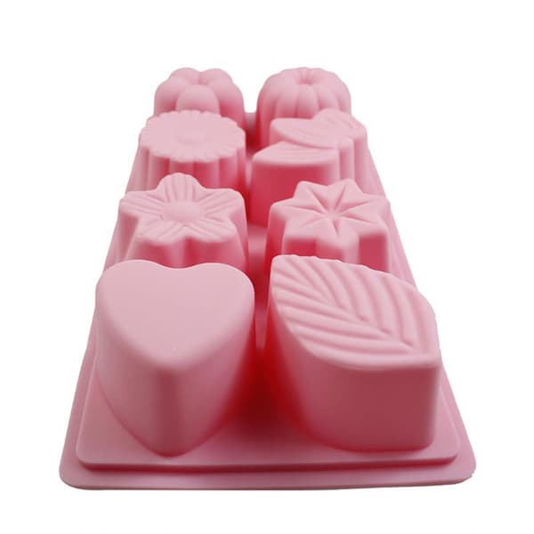 Blomblad silikonform for baking av lys og såpelaging