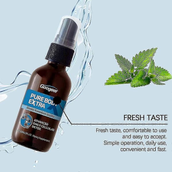 1-5x Pure Body Extra Nanosized Zeolite Spray Naturlig Daglig Detox För Kvinnor Män Resevänlig Kroppsvård Fräschhet 2PCS