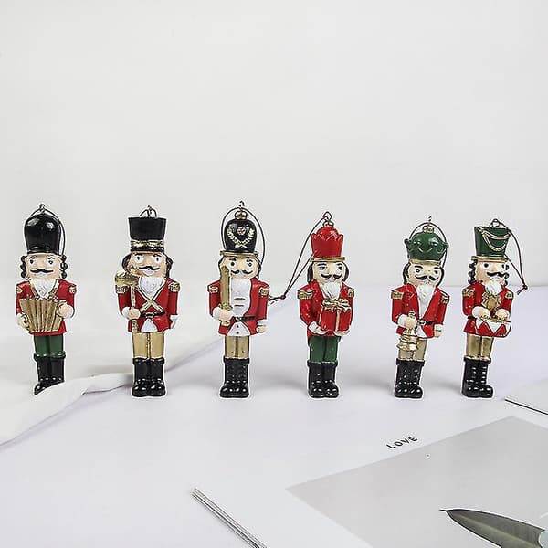 Mini soldat hængende pynt harpiks malet håndværk juletræ