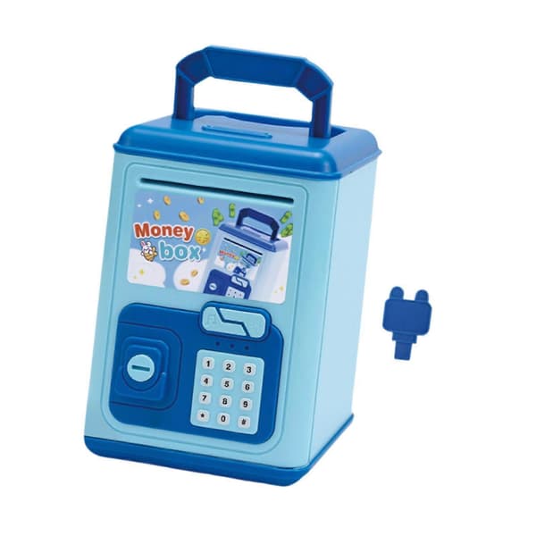 Spargris for barn Pengebesparende boks Bursdagsgave Lett ornament Multifunksjonell Blue
