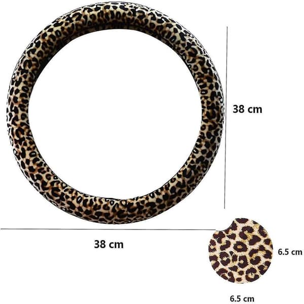 Leopardmønstret betræk til kvinder, Leopard Ratbetræk, Leopard Biltilbehør Beige-