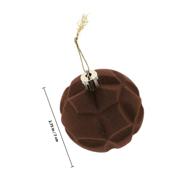Julgranskulor i sammet, 12-pack, kaffefärgade