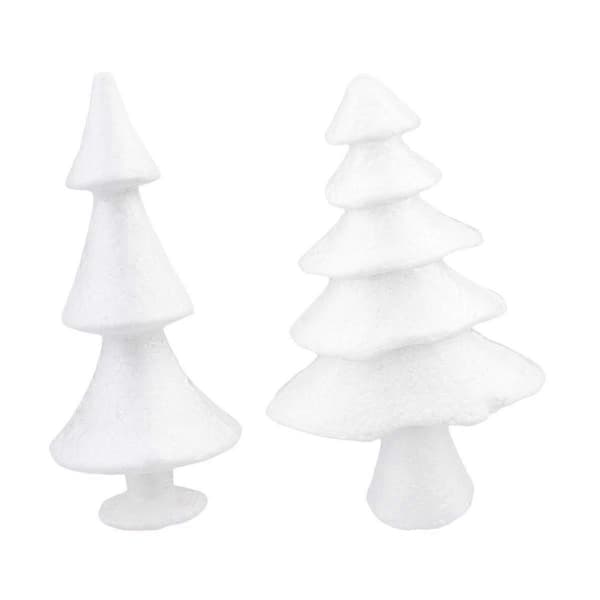 2 stk. hvide juletræsmodeller - DIY-håndværkspynt til børnedekoration i 2 størrelser - Perfekte idéer til julepynt M White