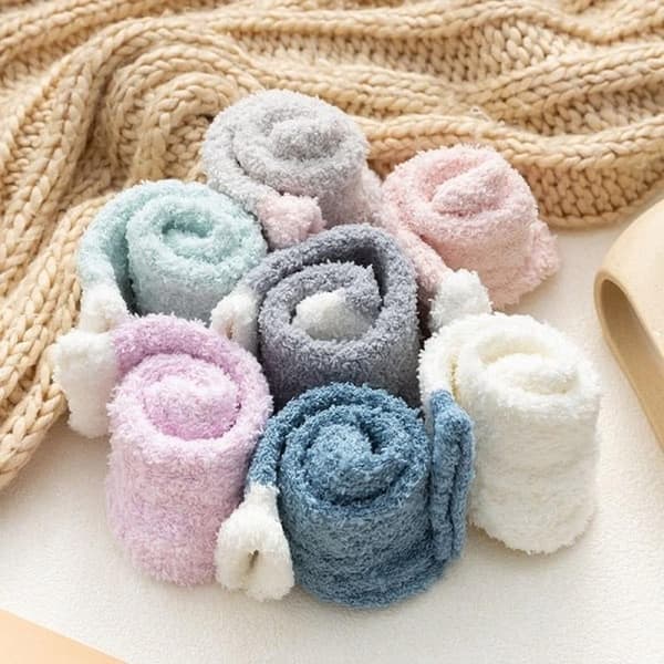5 par damestrømper, vinter, varme, bløde, fluffy hyggestrømper Tilfældig
