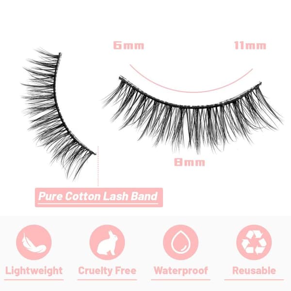 False Eyelashes 20 Pairs, 14mm 3D Fluffy Wispy Lashes, Natural Cat Eye Look for Everyday and Special Occasions Style 20-059