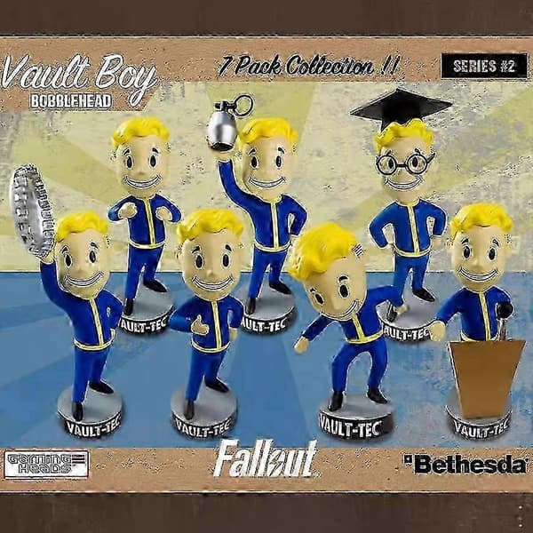 2026 Fallout 4 Fallout Boy Q version 7 bobbleheads Vault Boy förpackade dockor intelligence