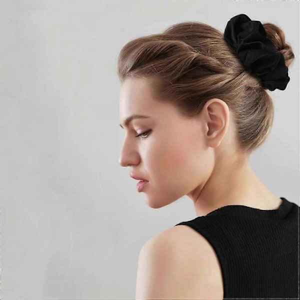 2025 Heatless Hårkrøller til Krøller Natten Over, 2 Stk, Bløde Sleepyties Lazy Scrunchie Ruller, Sort