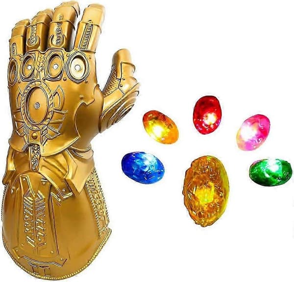 LED Lysende Infinity Gauntlet Thanos-hanskene med avtakbare magnetiske Infinity Stones
