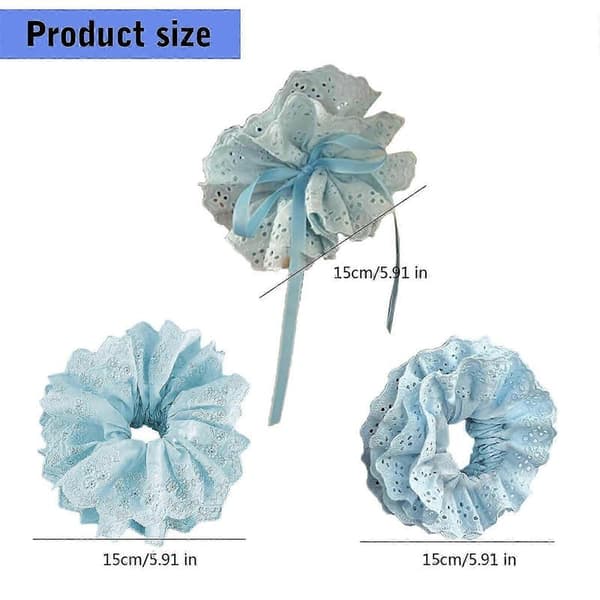 Lacy Hårelastik Scrunchies Multi Layer Franske Hårringe Til Elegante Opsætninger Velegnet Til Langt Hår Beige lace
