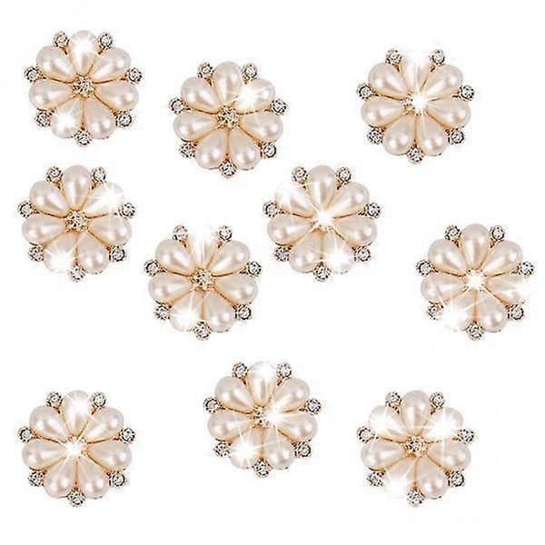 3xKrystall Diamante Perle Blomsterknapper FLATBACK Pynt N 25-26